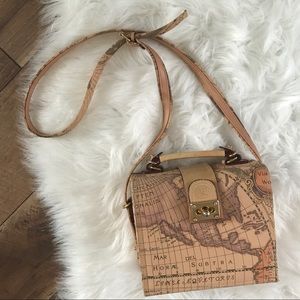 Vintage Allan Edward World Map  Purse